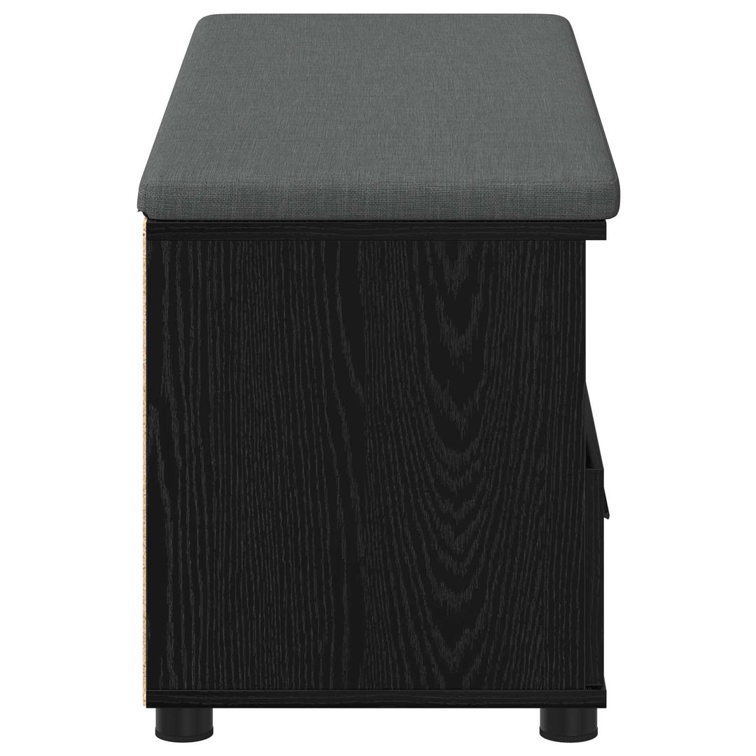 Hallbænk med pude Sort Eg 100 x 38 x 46 cm Kunstigt træ og stof