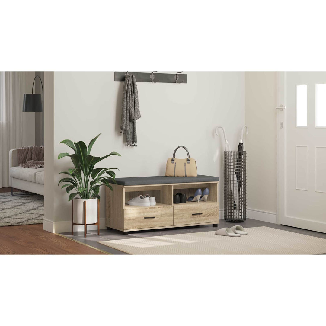 Hallbænk Sonoma eg 100 x 38 x 46 cm Kunstigt træ og stof