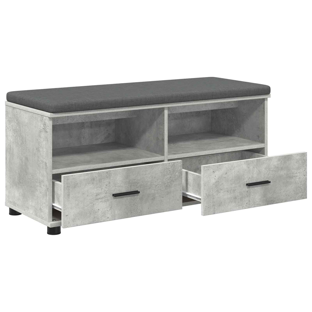 Hallbænk BetonGrå 100 x 38 x 46 cm Kunstigt træ og stof