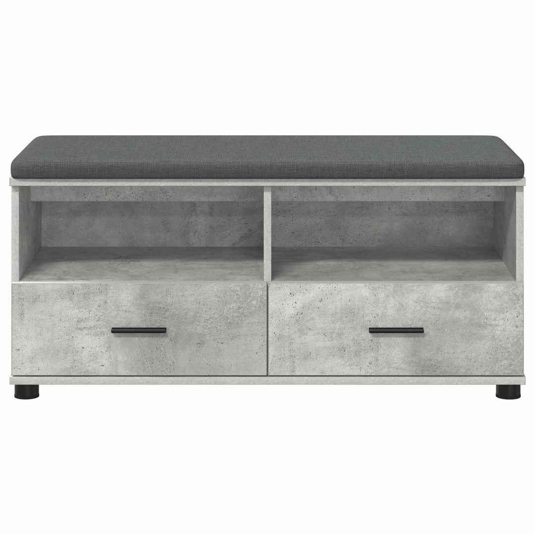 Hallbænk BetonGrå 100 x 38 x 46 cm Kunstigt træ og stof