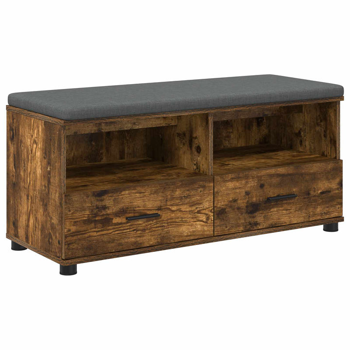 Hallbænk Røget Eg 100 x 38 x 46 cm Kunstigt træ og stof