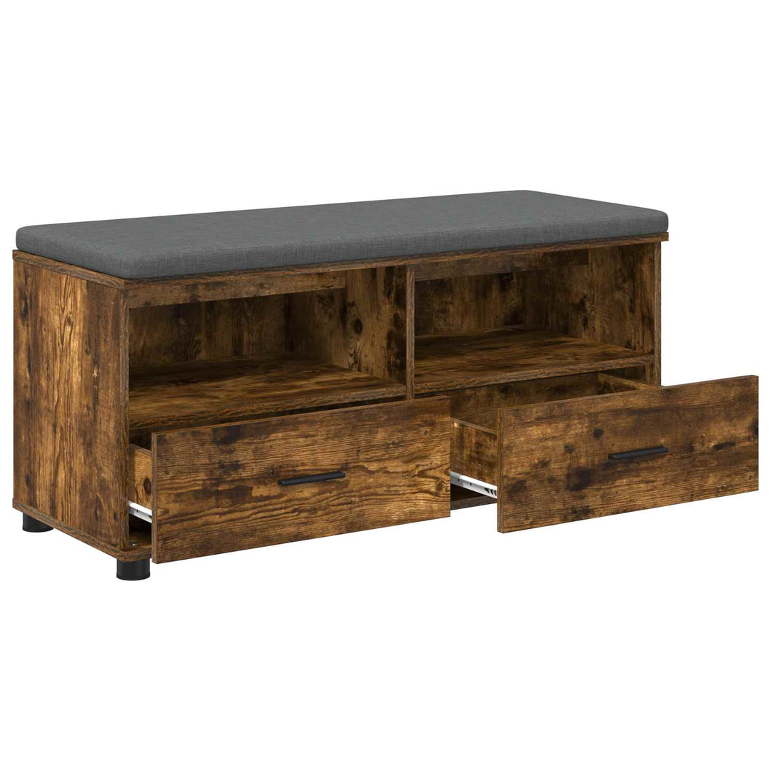 Hallbænk Røget Eg 100 x 38 x 46 cm Kunstigt træ og stof