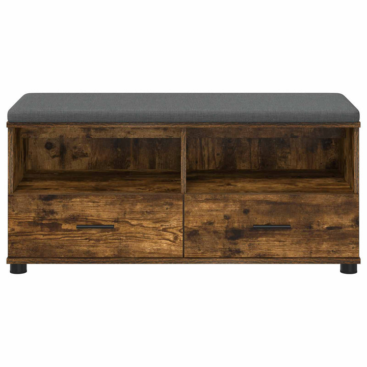Hallbænk Røget Eg 100 x 38 x 46 cm Kunstigt træ og stof
