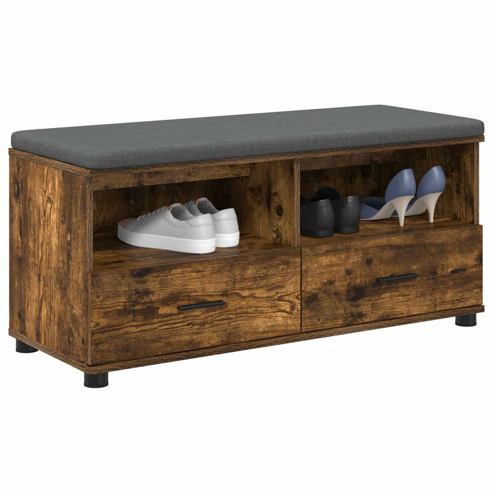 Hallbænk Røget Eg 100 x 38 x 46 cm Kunstigt træ og stof