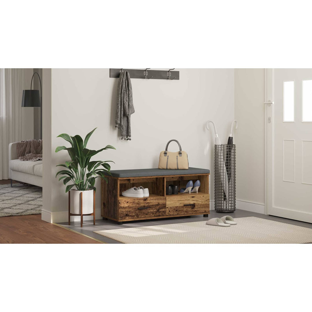 Hallbænk Gammelt træ 100 x 38 x 46 cm Kunstigt træ og stof