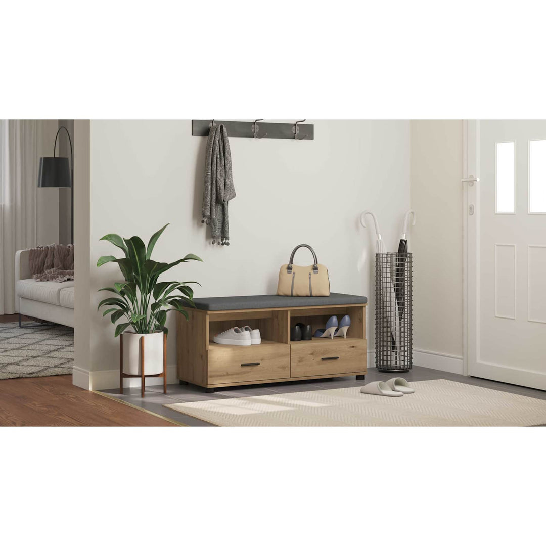 Hallbænk Artisan Eg 100 x 38 x 46 cm Kunstigt træ og stof
