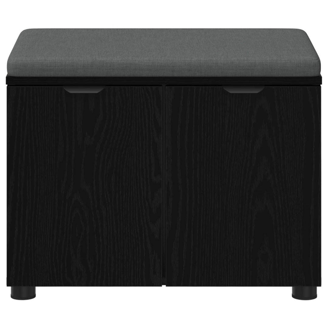 Hallbænk med pude Sort Eg 60 x 38 x 46 cm Kunstigt træ og stof