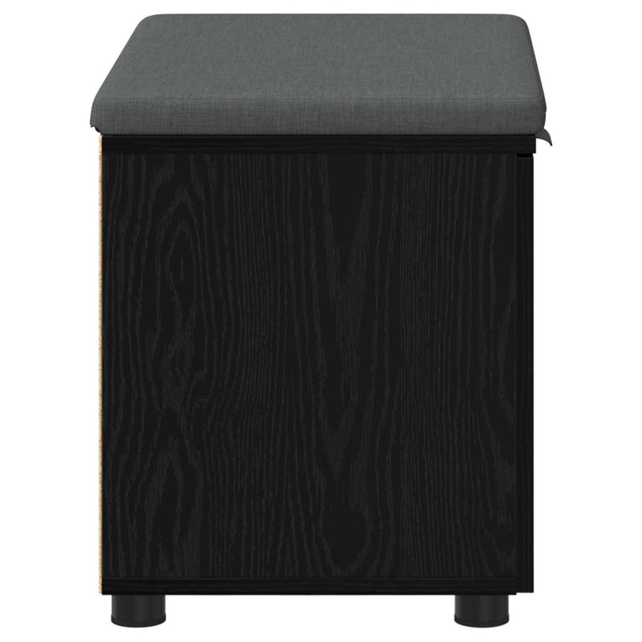 Hallbænk med pude Sort Eg 60 x 38 x 46 cm Kunstigt træ og stof