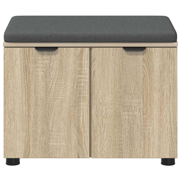 Hallbænk med dør Sonoma eg 60 x 38 x 46 cm Kunstigt træ og stof