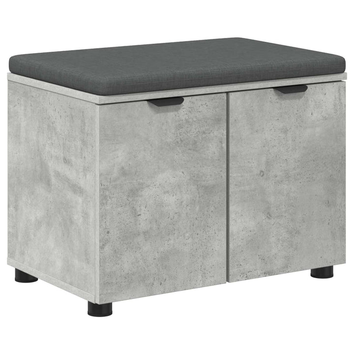 Hallbænk med pude BetonGrå 60 x 38 x 46 cm Kunstigt træ og stof