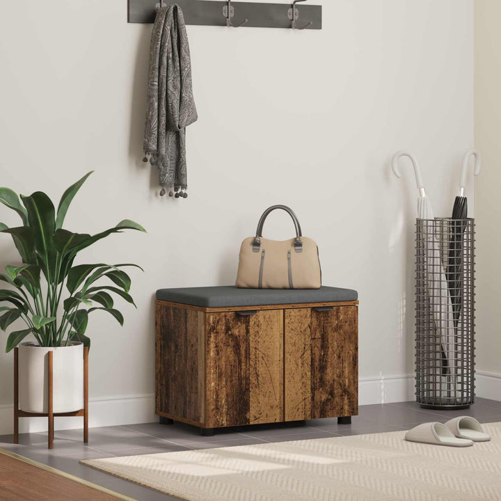 Hallbænk Gammelt træ 60 x 38 x 46 cm Kunstigt træ og stof