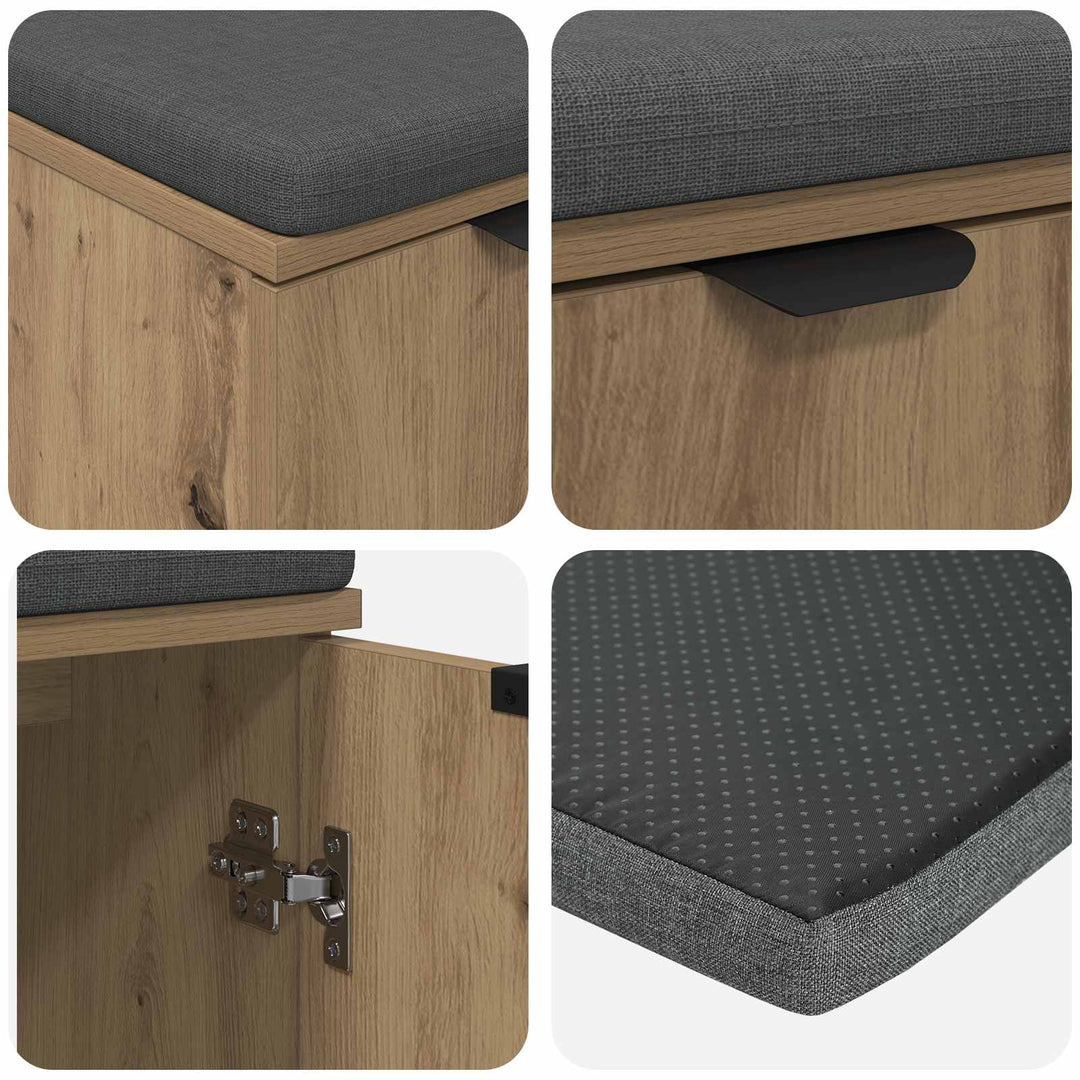 Hallbænk Artisan Eg 60 x 38 x 46 cm Kunstigt træ og stof
