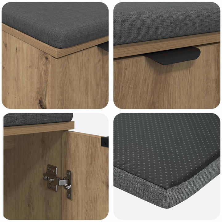 Hallbænk Artisan Eg 60 x 38 x 46 cm Kunstigt træ og stof