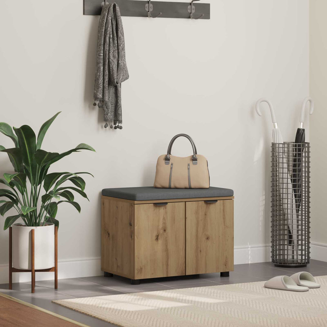 Hallbænk Artisan Eg 60 x 38 x 46 cm Kunstigt træ og stof