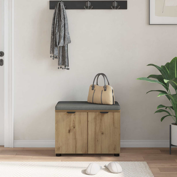 Hallbænk Artisan Eg 60 x 38 x 46 cm Kunstigt træ og stof
