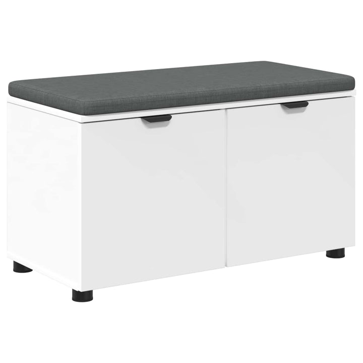 Hallbænk med pude Hvid 80 x 38 x 46 cm Kunstigt træ og stof