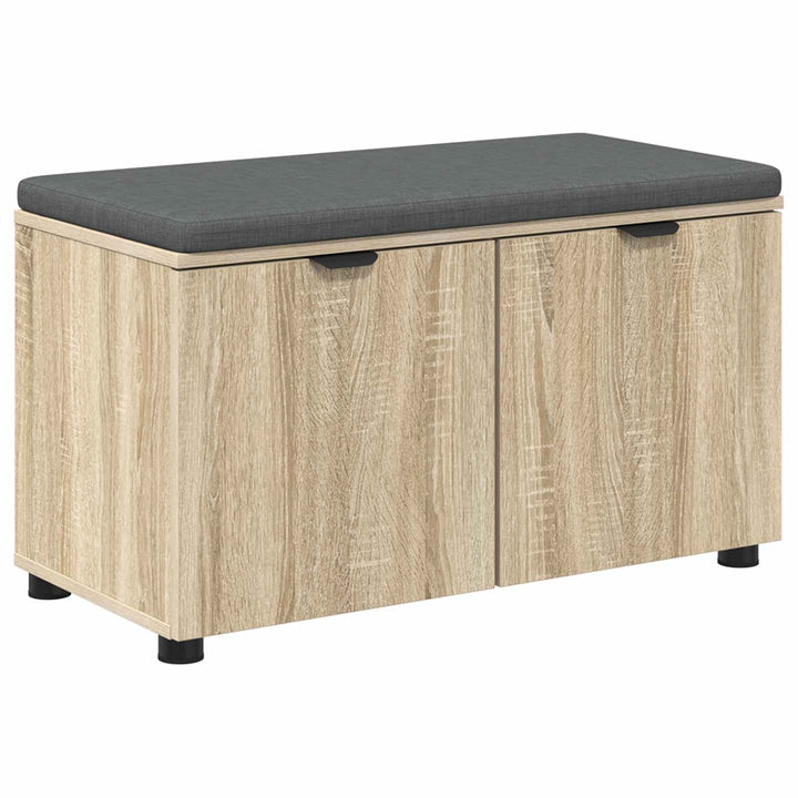 Hallbænk med dør Sonoma eg 80 x 38 x 46 cm Kunstigt træ og stof