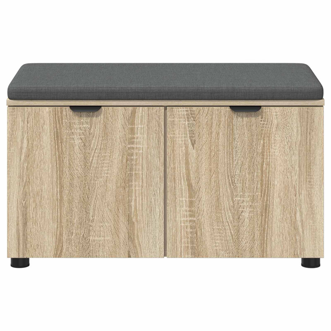 Hallbænk med dør Sonoma eg 80 x 38 x 46 cm Kunstigt træ og stof
