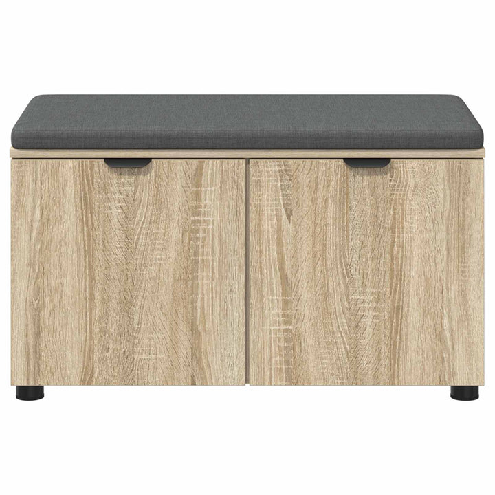 Hallbænk med dør Sonoma eg 80 x 38 x 46 cm Kunstigt træ og stof