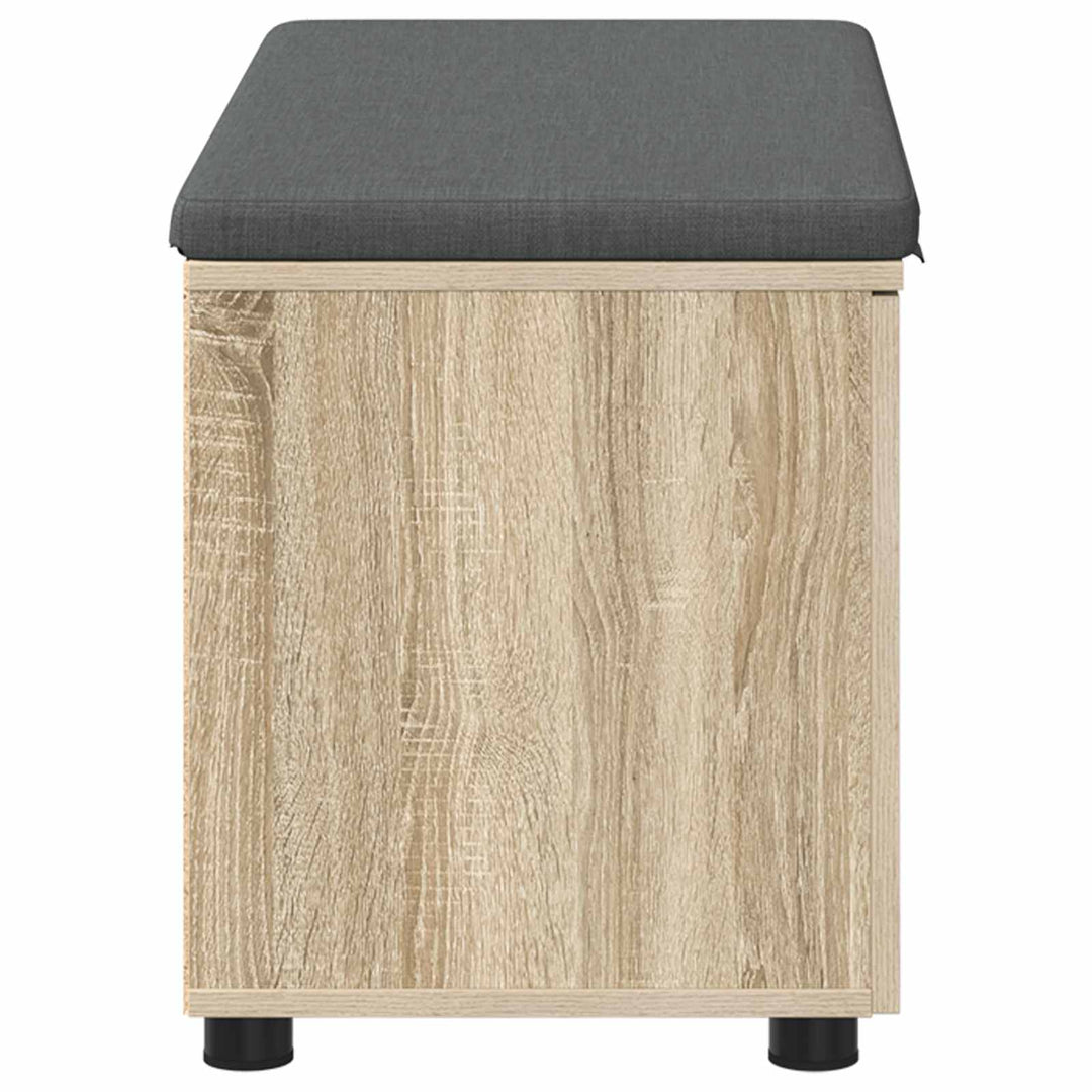 Hallbænk med dør Sonoma eg 80 x 38 x 46 cm Kunstigt træ og stof