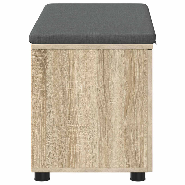Hallbænk med dør Sonoma eg 80 x 38 x 46 cm Kunstigt træ og stof