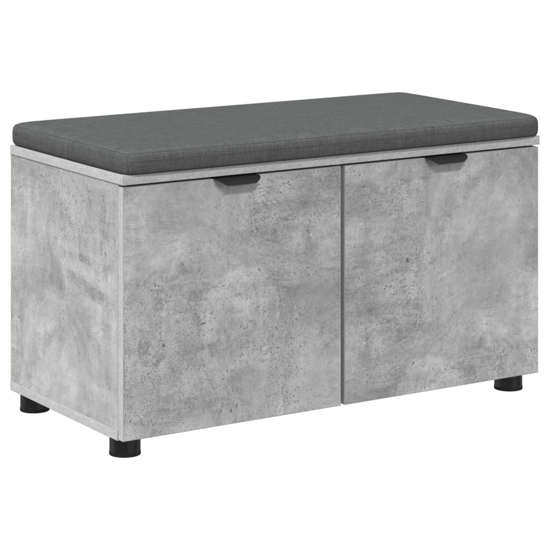 Hallbænk med pude BetonGrå 80 x 38 x 46 cm Kunstigt træ og stof