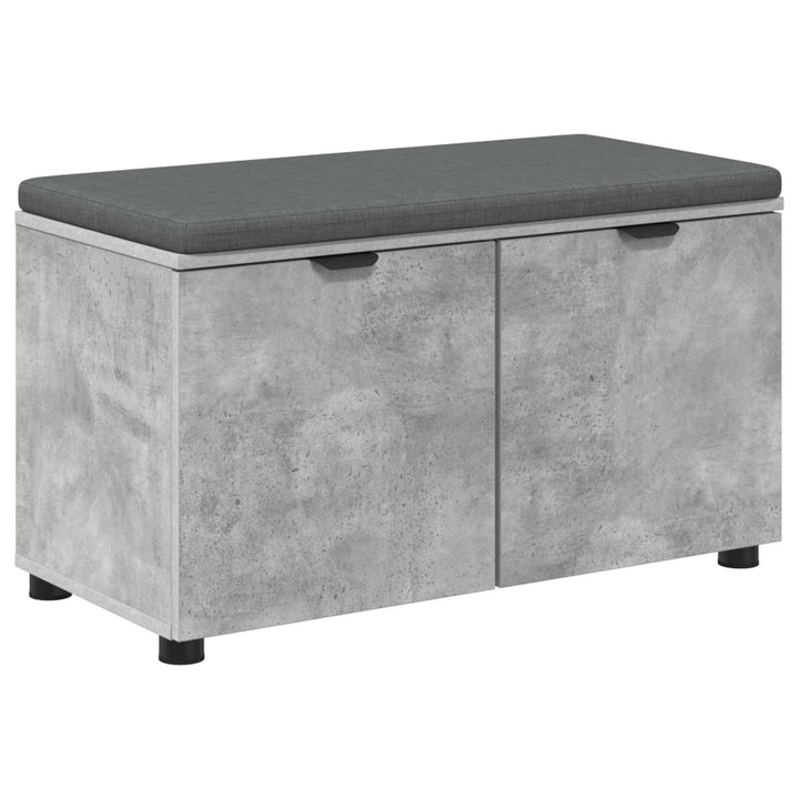 Hallbænk med pude BetonGrå 80 x 38 x 46 cm Kunstigt træ og stof