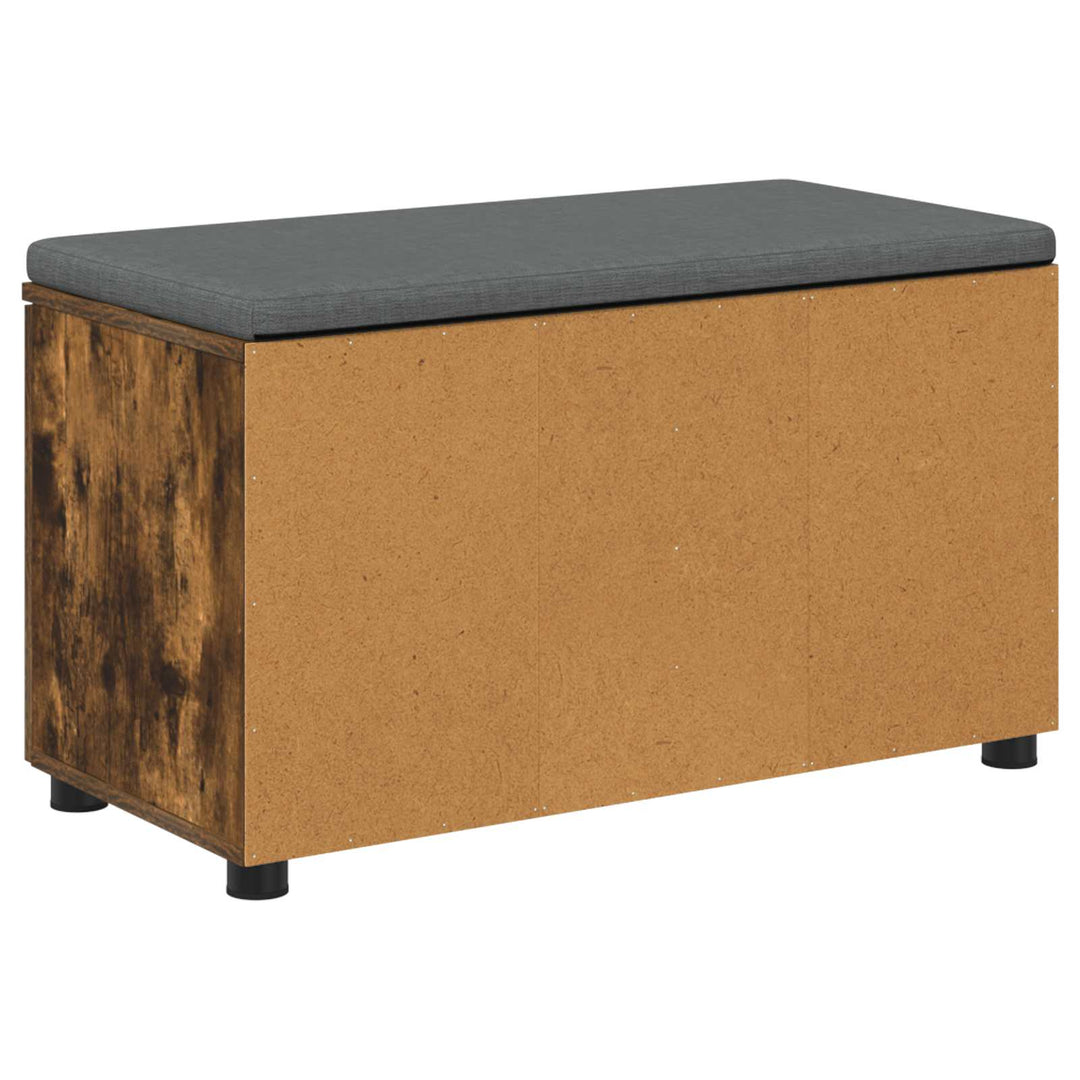 Hallbænk med pude Røget Eg 80 x 38 x 46 cm Kunstigt træ og stof