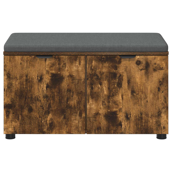 Hallbænk med pude Røget Eg 80 x 38 x 46 cm Kunstigt træ og stof