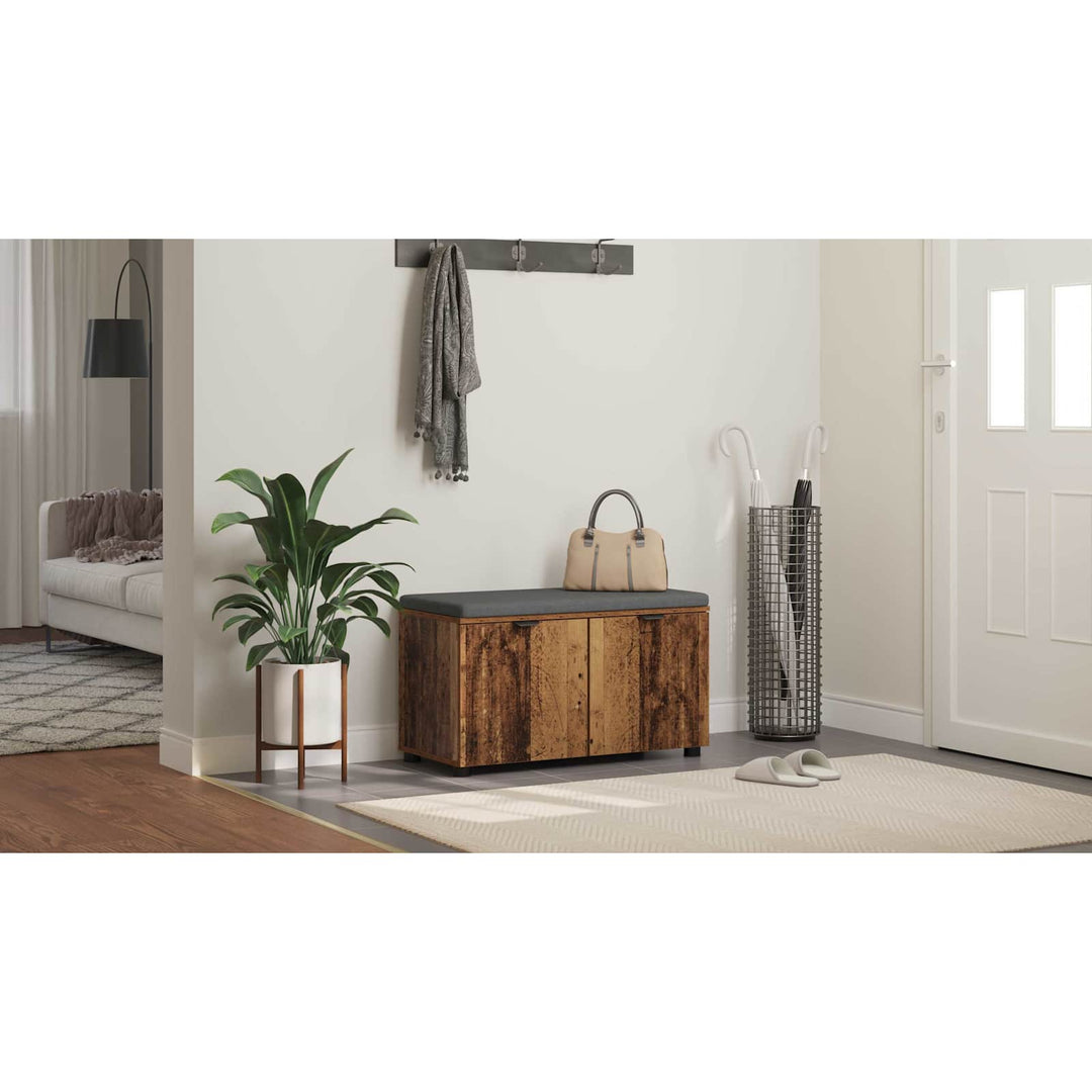 Hallbænk Gammelt træ 80 x 38 x 46 cm Kunstigt træ og stof