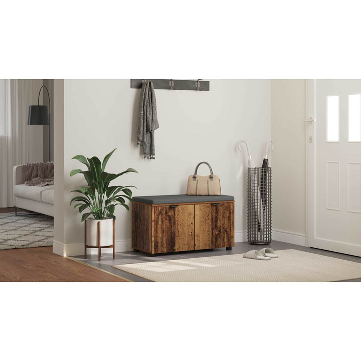 Hallbænk Gammelt træ 80 x 38 x 46 cm Kunstigt træ og stof