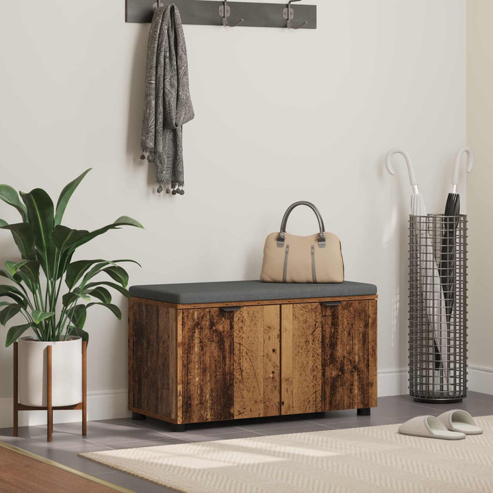 Hallbænk Gammelt træ 80 x 38 x 46 cm Kunstigt træ og stof