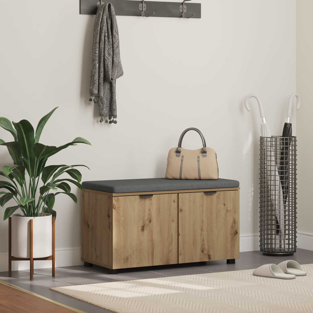 Hallbænk Artisan Eg 80 x 38 x 46 cm Kunstigt træ og stof