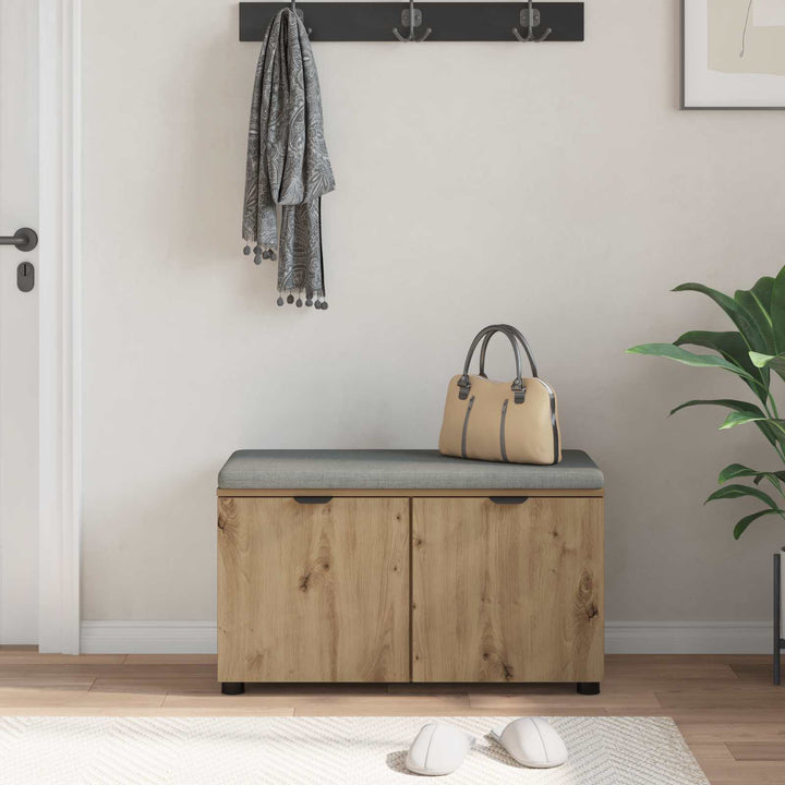 Hallbænk Artisan Eg 80 x 38 x 46 cm Kunstigt træ og stof