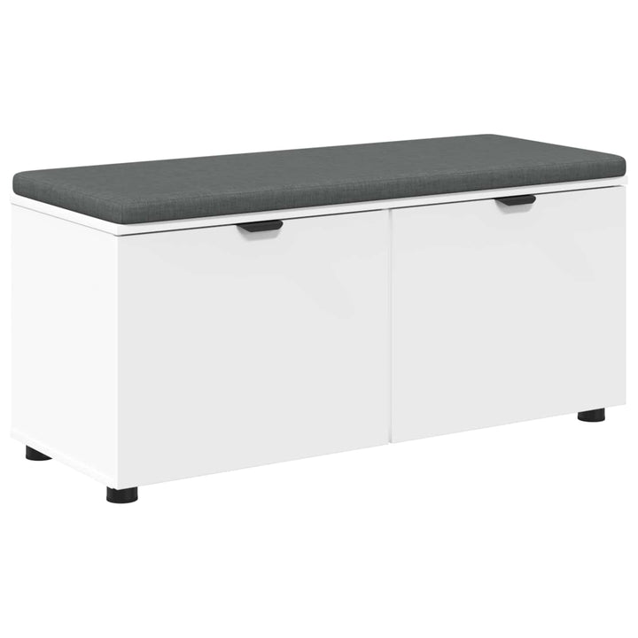 Hallbænk med pude Hvid 100 x 38 x 46 cm Kunstigt træ og stof