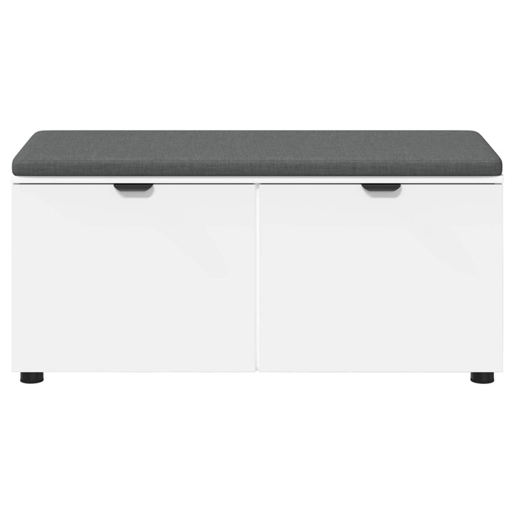 Hallbænk med pude Hvid 100 x 38 x 46 cm Kunstigt træ og stof