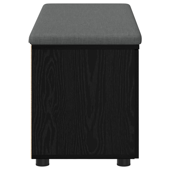 Hallbænk med pude Sort Eg 100 x 38 x 46 cm Kunstigt træ og stof