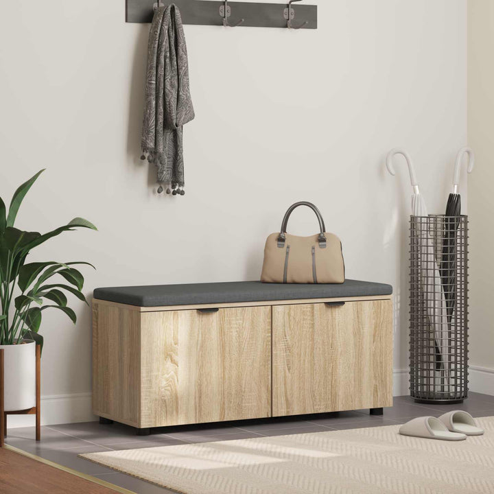 Hallbænk Sonoma eg 100 x 38 x 46 cm Kunstigt træ og stof