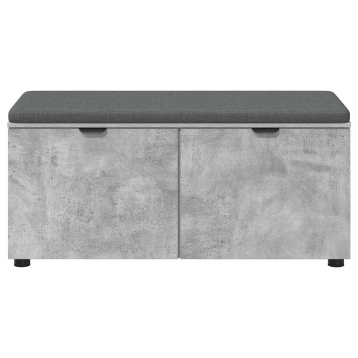 Hallbænk med dør BetonGrå 100 x 38 x 46 cm Kunstigt træ og stof