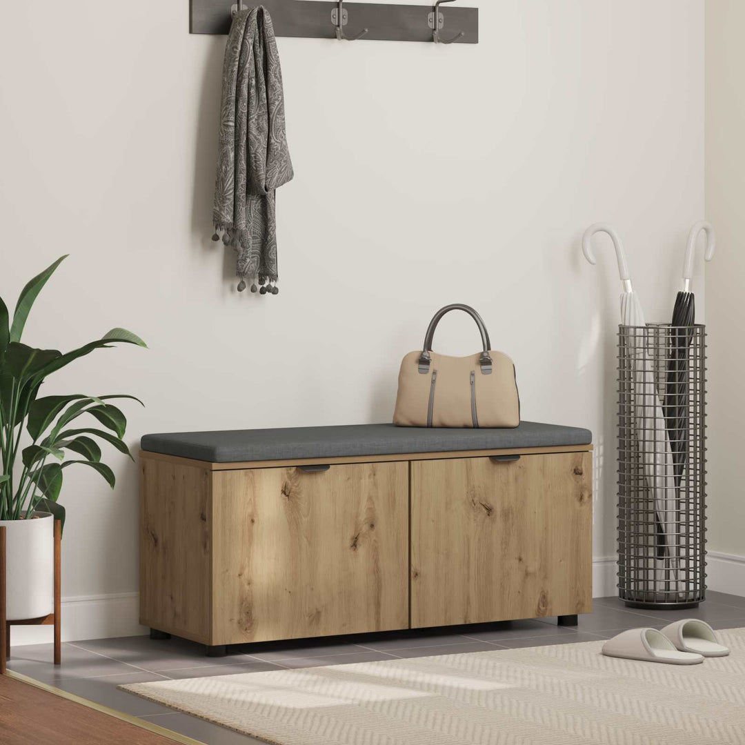 Hallbænk Artisan Eg 100 x 38 x 46 cm Kunstigt træ og stof