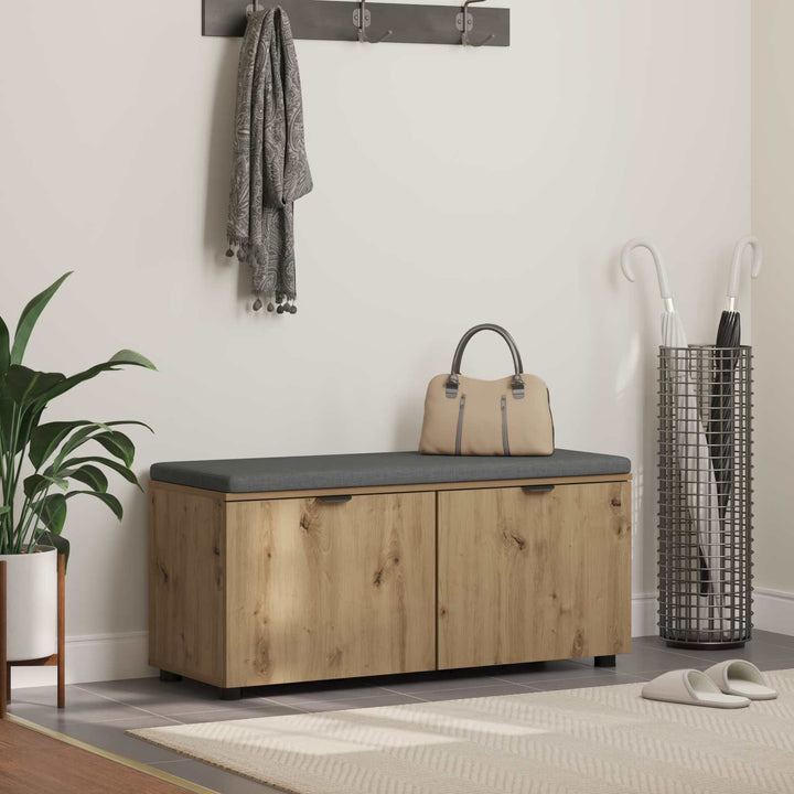 Hallbænk Artisan Eg 100 x 38 x 46 cm Kunstigt træ og stof