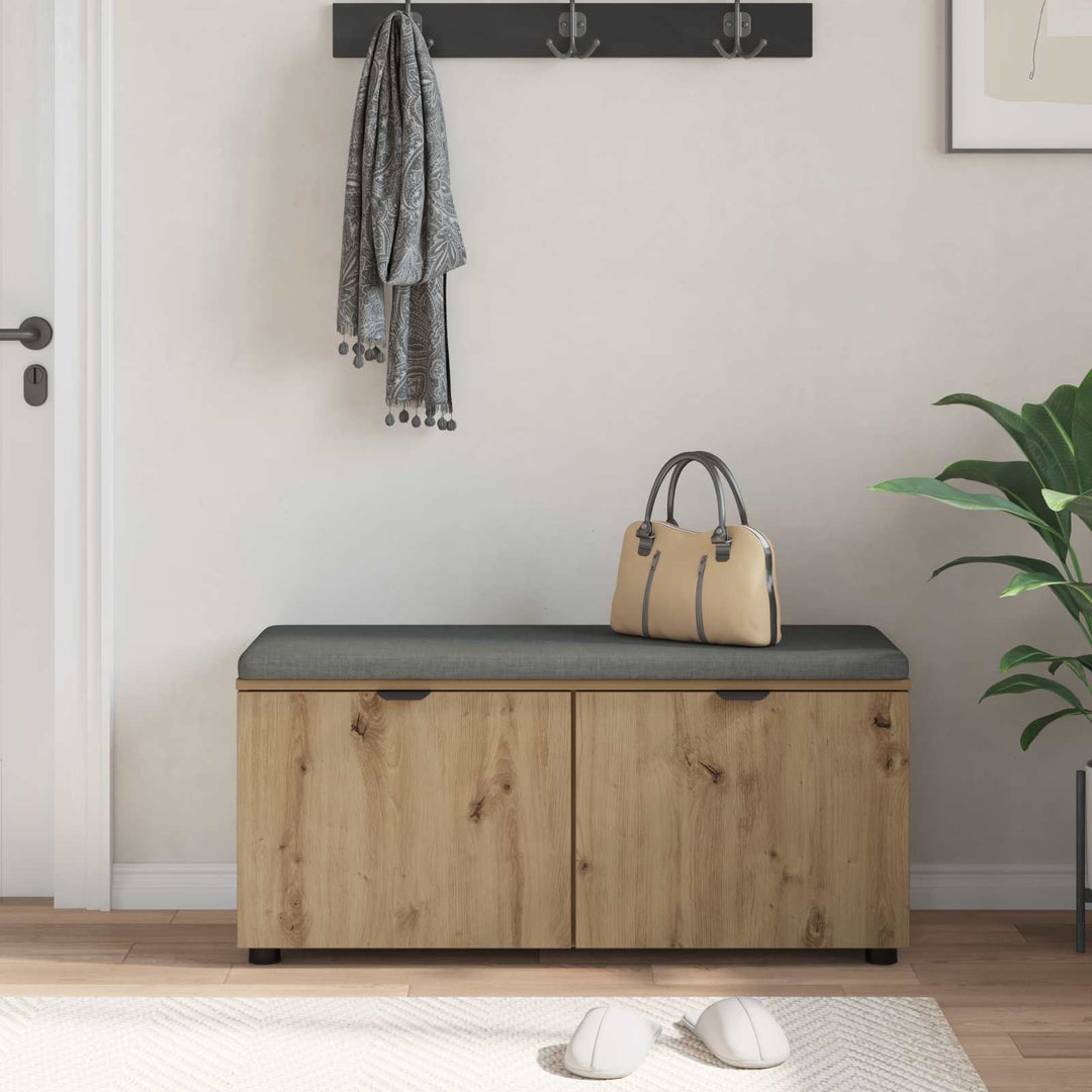 Hallbænk Artisan Eg 100 x 38 x 46 cm Kunstigt træ og stof