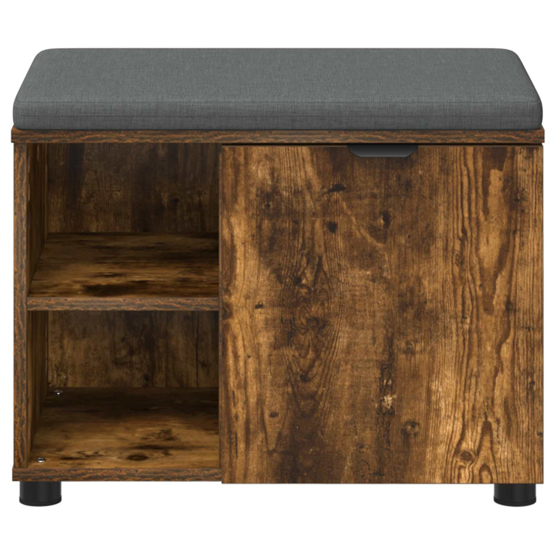 Hallbænk med pude Røget Eg 60 x 38 x 46 cm Kunstigt træ og stof