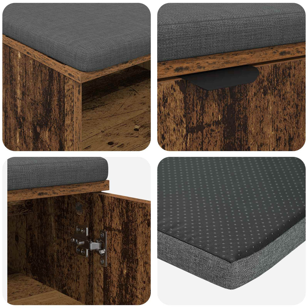 Hallbænk Gammelt træ 60 x 38 x 46 cm Kunstigt træ og stof
