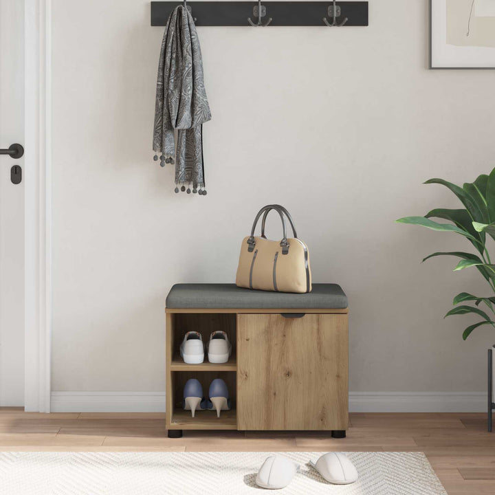 Hallbænk Artisan Eg 60 x 38 x 46 cm Kunstigt træ og stof