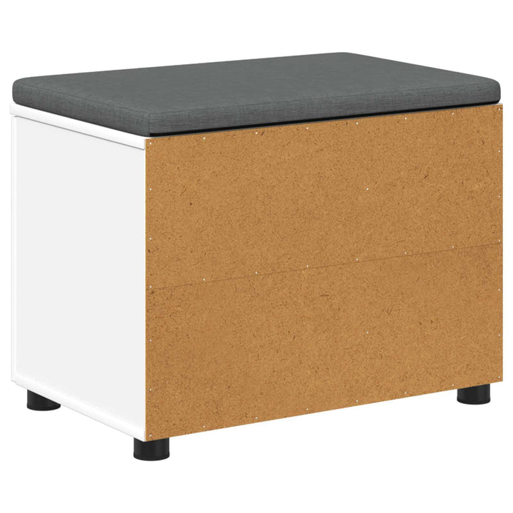 Hallbænk med pude Hvid 80 x 38 x 46 cm Kunstigt træ og stof