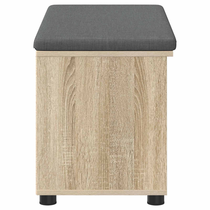 Hallbænk med dør Sonoma eg 80 x 38 x 46 cm Kunstigt træ og stof