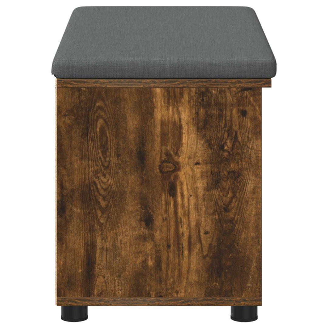 Hallbænk med pude Røget Eg 80 x 38 x 46 cm Kunstigt træ og stof