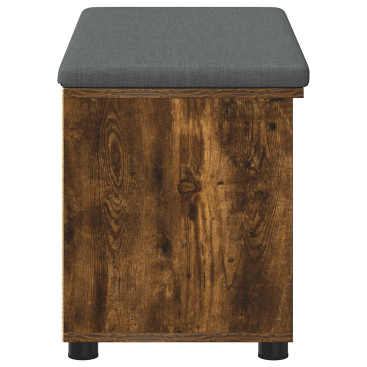 Hallbænk med pude Røget Eg 80 x 38 x 46 cm Kunstigt træ og stof