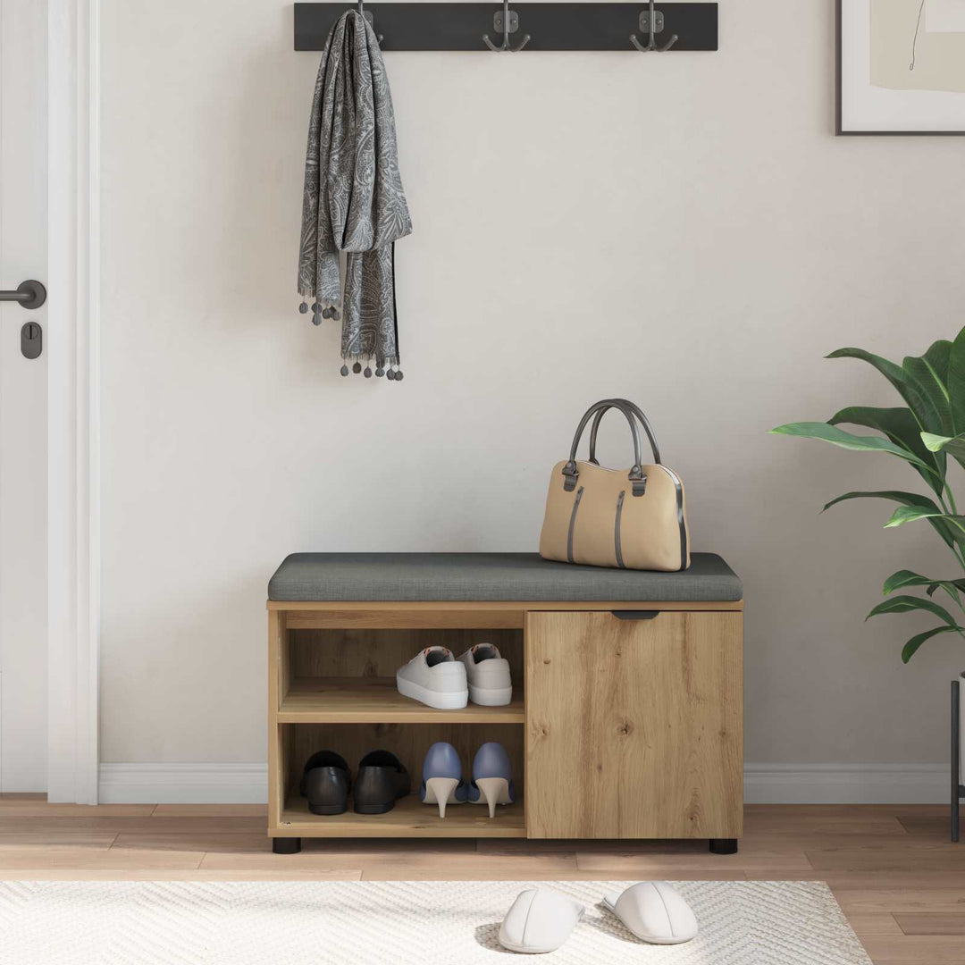 Hallbænk Artisan Eg 80 x 38 x 46 cm Kunstigt træ og stof